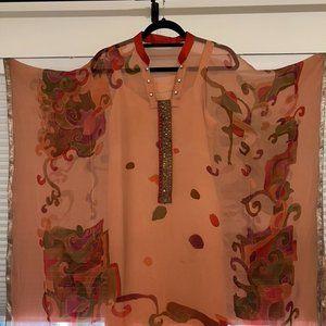 Hand Painted Chiffon Kaftan